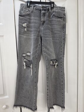 Special A Steel High Rise Distressed Mom Jeans
